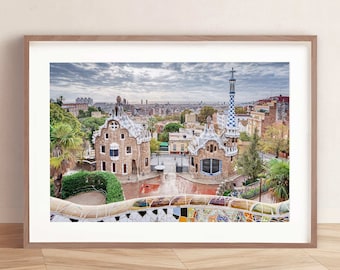 Park Guell, The entrance and the porter's lodge, Antoni Gaudi (Barcelona, Catalonia, Spain) - DIGITAL PRINT, Printable Wall Art Photography