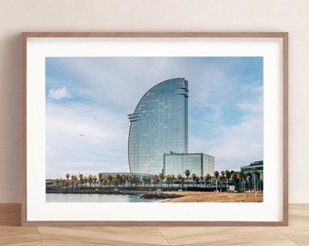 Hotel W, Barcelona Poster, Catalonia, Spain Travel Poster- DIGITAL PRINT, Downloadable Photography Wall Art Prints