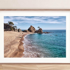 Strand Wand Kunst - Küsten Druck von Mar Menuda im Winter, Tossa de Mar, Costa Brava, Katalonien, Spanien - DIGITAL DOWNLOAD, DRUCKBAR