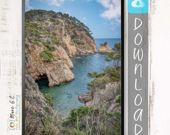 Costa Brava Paradise DIGITAL DOWNLOAD PRINT - Mediterranean Serenity in Cala Foradada, Catalonia, Spain.