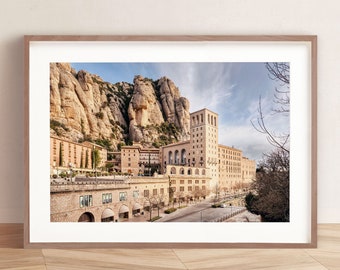 Montserrat Abbey Printable Wall Art: Catalonia Landscape for Home Decor