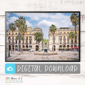 Plaza Real, Barcelona Gotisches Viertel DIGITALER DOWNLOAD – Herunterladbare Kunstdrucke aus Katalonien, Spanien – Straßenfotografie.