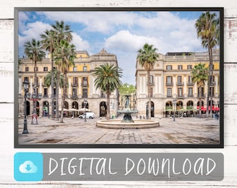 Plaza Real, Barcelona Gothic Quarter DIGITAL DOWNLOAD - Downloadable Art Prints from Catalunya, Spain - Street Photography.