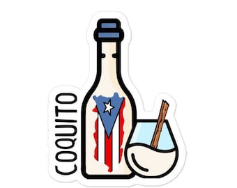Coquito Bottle Sticker | Coquito Sticker Label | Coquito Decal for Laptop or Tumblr | Christmas Eggnog Sticker | Puerto Rican Coquito