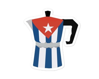 Cuban Flag Cafetera Coffee Maker Sticker