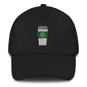 Coffee Cup Baseball Hat Dad Hat | Embroidered Corduroy Dad Hat | Handmade Baseball Cap Gift | Coffee hat