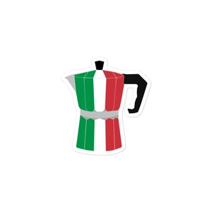 Pegatina italiana Moka Pot - Calcomanía de vinilo para cafetera espresso para entusiastas del café, resistente al agua, duradera, ideal para computadoras portátiles y diarios