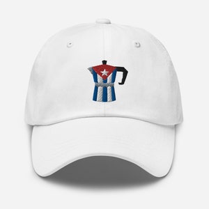 Cuban Flag Coffee Hat | Greca Cubana Unisex Hat | Cafetera Cubana Cap Gift | Gorra Latina Unisex | Embroidered Cuban Baseball Cap