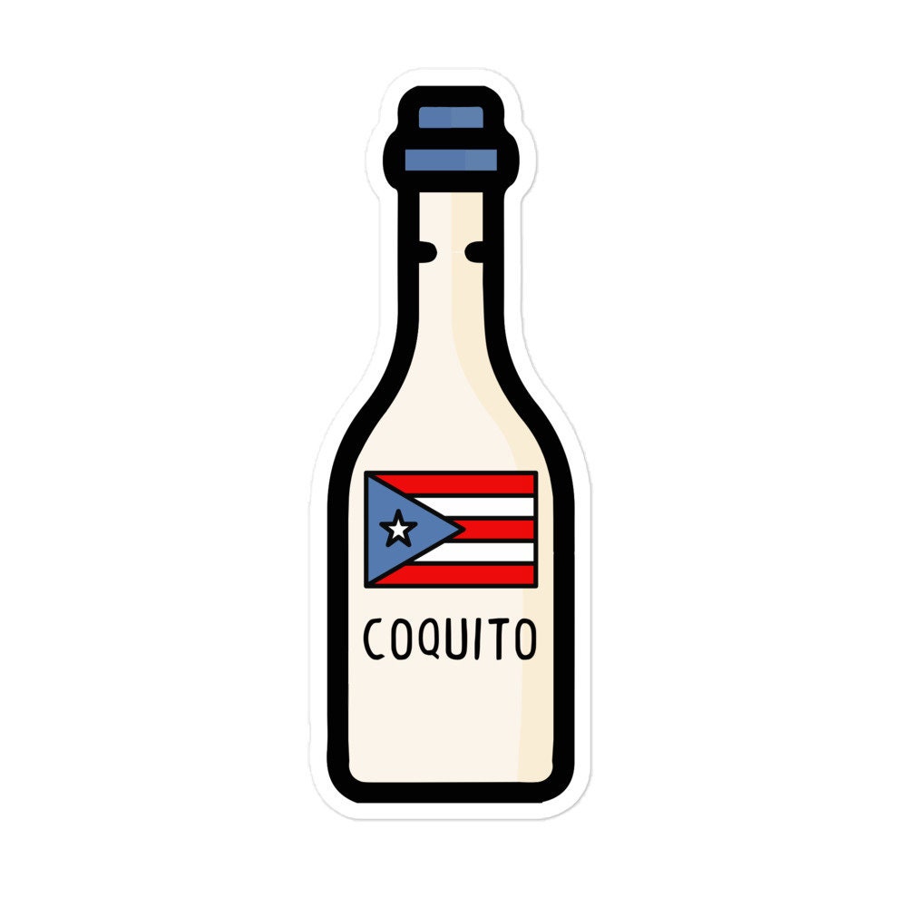 Coquito Bottle Sticker Puerto Rican Coquito Decal Puerto Rican Coquito