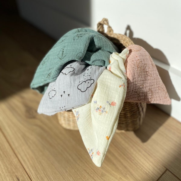 Scarf Chèche bandana gauze cotton lange