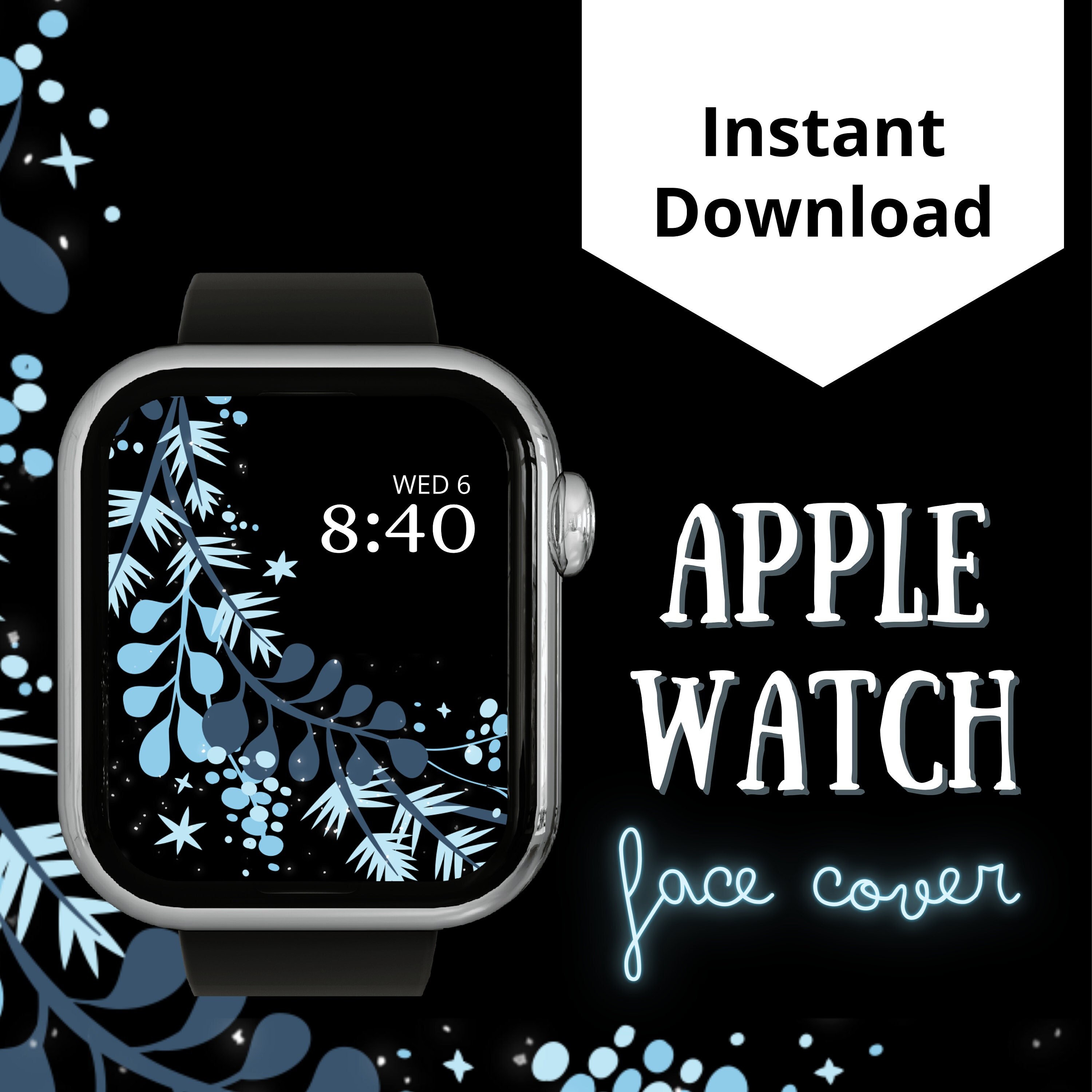 Wallpaper for Apple Watch Black Background Smartwatch Cover Etsy