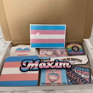Pride Box / Trans Gift Box / LGBT Letterbox Gift / Transgender Present / Trans Sticker / Transgender Accessories