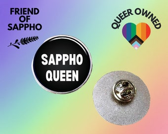 LGBT Sapphic Queen Pin Badge Pinbadge With Quote Queer Lesbian Gay