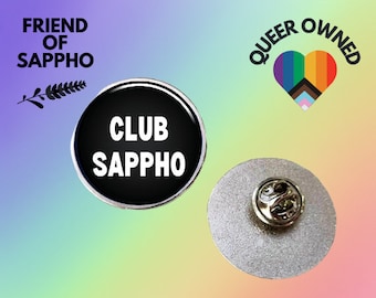 LGBT Club Sappho Pin Badge Pinbadge With Quote Queer Lesbian Gay