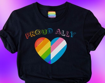 Proud Gay Lesbian Trans Ally LGBT Queer T-shirt LGBT Activism Empowerment History Celebration Apparel Tee Top XS-5XL Plus Size Suitable