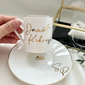 Sposo della tazza di caffè, adesivo Damat kahvesi, adesivo personalizzato, adesivo personalizzato, kız isteme, nisan söz tepsisi