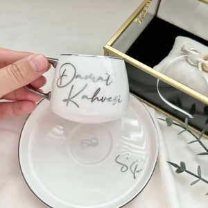 Sposo della tazza di caffè, adesivo Damat kahvesi, adesivo personalizzato, adesivo personalizzato, kız isteme, nisan söz tepsisi
