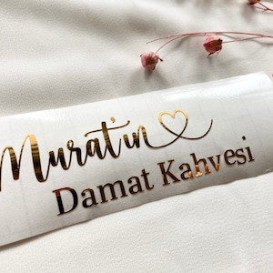 Damat kahvesi sticker, gepersonaliseerde sticker, gepersonaliseerde sticker, gepersonaliseerde sticker, kız isteme, naamsticker, Söz afbeelding 2