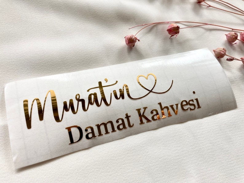 Damat kahvesi sticker, Aufkleber personalisiert, sticker personalisiert, personalisierte sticker, kız isteme, name aufkleber, Söz Bild 2