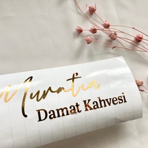 Damat kahvesi sticker, gepersonaliseerde sticker, gepersonaliseerde sticker, gepersonaliseerde sticker, kız isteme, naamsticker, Söz afbeelding 4