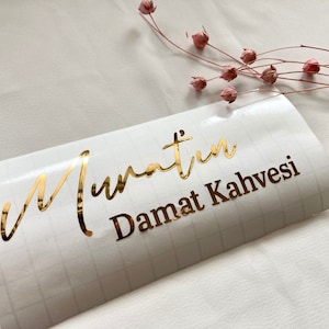 Damat kahvesi sticker, gepersonaliseerde sticker, gepersonaliseerde sticker, gepersonaliseerde sticker, kız isteme, naamsticker, Söz afbeelding 1