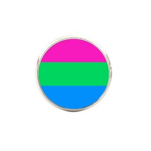 Polisexual Flag Pin - Minimalist Flag - Snap Pin - 16mm Magnifying Glass Pin - LGBTIQ+