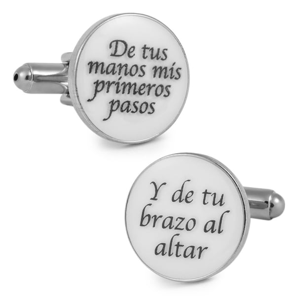 Gemelos para boda De tus manos mis primeros pasos - Regalos de boda originales - Regalos para papa, hermanos y padrino.