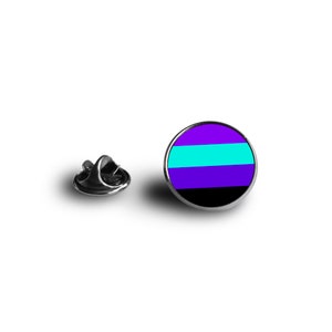 LGBTI+ Pride Flag Pin - alexigender Flag - Minimalist Flag - Snap Pin - 16mm Magnifying Glass Pin