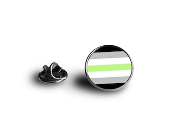 LGBTI+ Pride Flag Pin - agender Flag - Minimalist Flag - Snap Pin - 16mm Magnifying Glass Pin