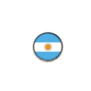 Argentina Flag Pin - Minimalist Flag - Snap Pin - 16mm Magnifying Glass Pin - World Cup 2022 flag