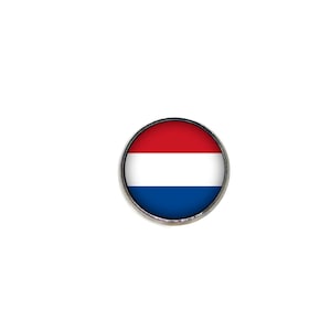 Netherlands Flag Pin - Minimalist Flag - Snap Pin - 16mm Magnifying Glass Pin - World Cup 2022 flag
