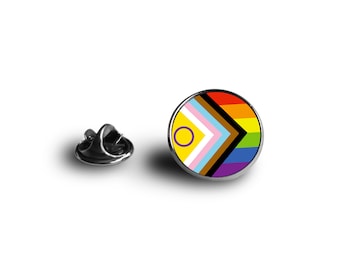 Intersex Pride Flag Pin - LGBTI+ Pride Flag - Minimalist flag - snap pin - 16mm magnifying glass pin