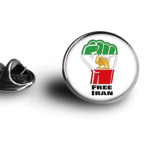 Free Iran Pin - Minimalist Iran Flag - Snap Pin - 16mm Magnifying Glass Pin - Support Women- Fight for Freedom