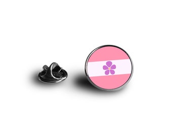 sapphic flag pin- WTFromantic or Whatromantic - Minimalist Flag - snap pin - magnifying glass pin 16mm