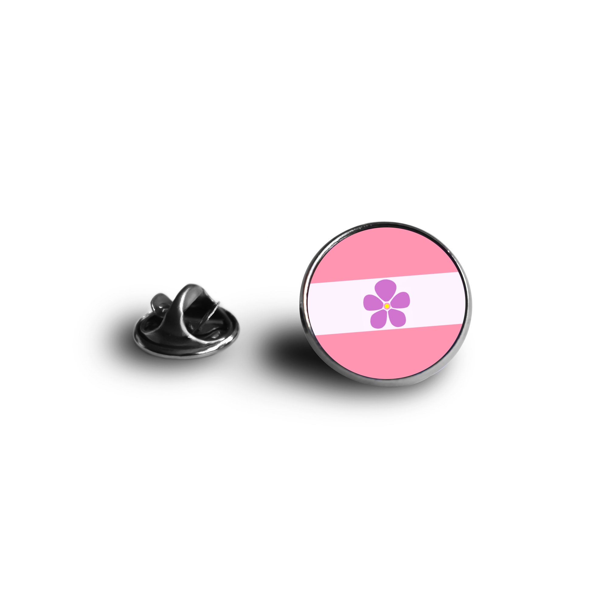 sapphic flag pin- WTFromantic or Whatromantic - Minimalist Flag - snap pin - magnifying glass pin 16mm