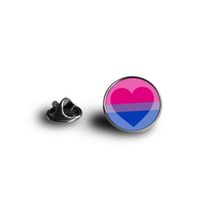 LGBTI+ Pride Flag Pin - Biromantic Flag - Minimalist Flag - Snap Pin - 16mm Magnifying Glass Pin