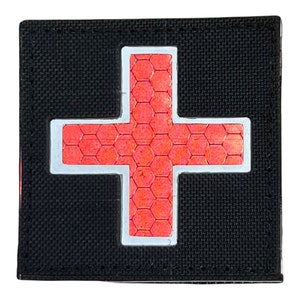 Reflective Patches of the Sanitary Cross | For Clothes, Motorcycles or Backpacks | Size 5x5cm