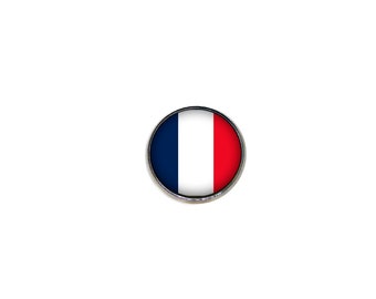 France Flag Pin - Minimalist Flag - Snap Pin - 16mm Magnifying Glass Pin - World Cup 2022 flag