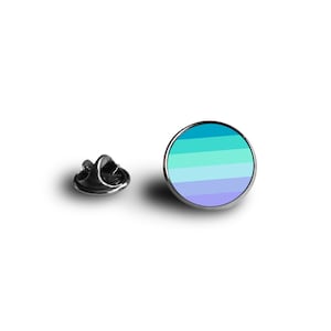 Neptunic Pride Flag Pin - LGBTI+ Pride Flag - Minimalist flag - snap pin - 16mm magnifying glass pin