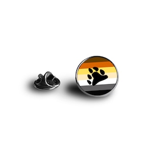LGBTI+ Pride Flag Pin - Bear Community Flag - Minimalist Flag - Snap Pin - 16mm Magnifying Glass Pin
