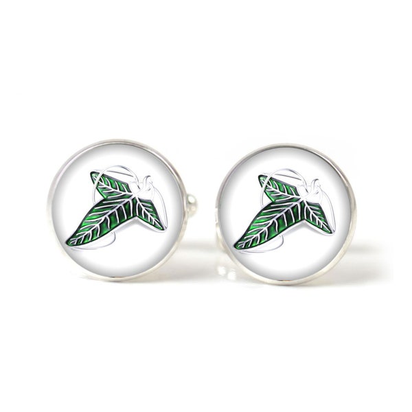 Elvish Leaf Cufflinks in Magglass - Handmade Cufflinks - Cufflinks for Weddings and Events - Gifts for Him/Her