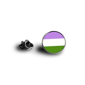 Queer Gender Flag Pin - Minimalist Flag - Snap Pin - 16mm Magnifying Glass Pin - LGBTIQ+