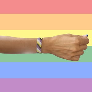 Pack of 3 Bracelets - Embroidered Fabric Bracelet 32x1,5cm Non-binary Gender LGTBI+