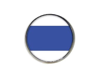 New Russia Flag Pin - Minimalist Flag - Snap Pin - 16mm Magnifying Glass Pin - New Russian Flag - No to War