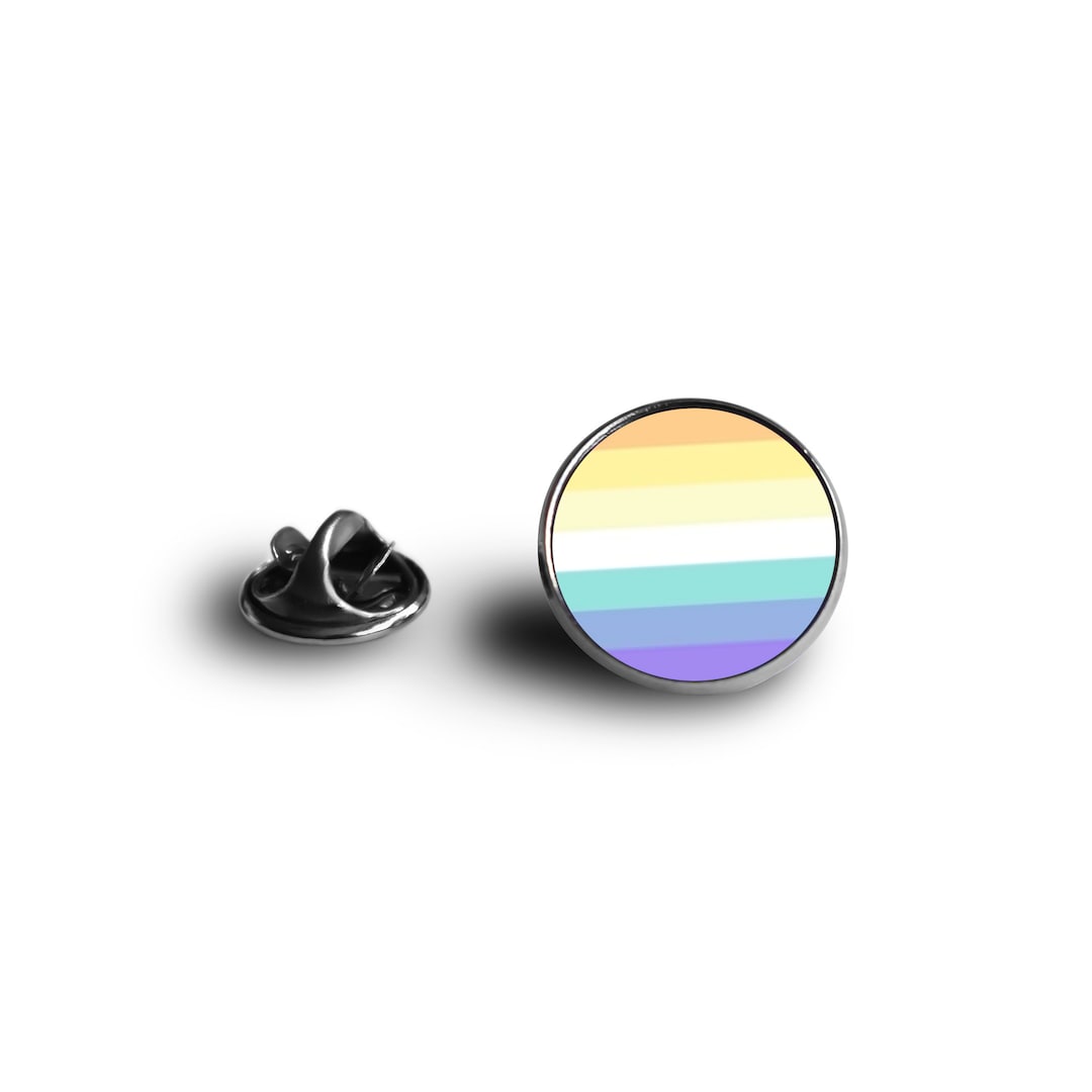 Genderfaun Flag Pin - Minimalist Flag - Snap Pin - 16mm Magnifying