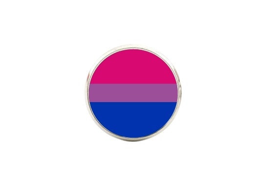 Bisexual Flag Pin - Minimalist Flag - Snap Pin - 16mm Magnifying Glass Pin - LGBTIQ+
