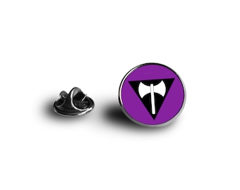 Labrys Lesbian flag pin-  - Minimalist Flag - snap pin - magnifying glass pin 16mm