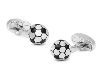 Shirt cufflinks in the shape of a soccer ball - 20mm - Football World Cup cufflinks - Soccer - Cufflinks for sports lovers.