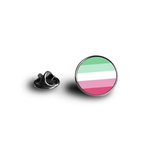 LGBTI+ Pride Flag Pin - Abrosexual Flag - Minimalist Flag - Snap Pin - 16mm Magnifying Glass Pin