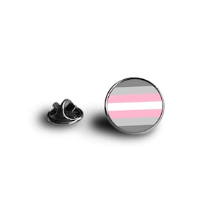 LGBTI+ Pride Flag Pin - Demigirl Flag - Minimalist Flag - Snap Pin - 16mm Magnifying Glass Pin